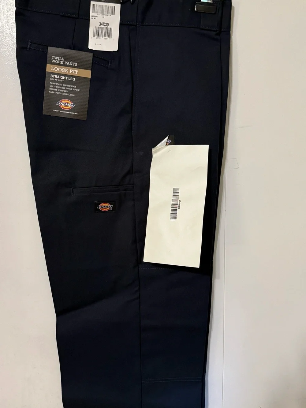 Dickies Navy Blue Twill Reinforced-Knee Work Pants